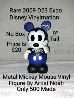 Rare 2009 D23 Expo Disney Vinylmation Metal Micky Mouse Vinyl Figure By Artist Noah (No Box) Only 500 Made