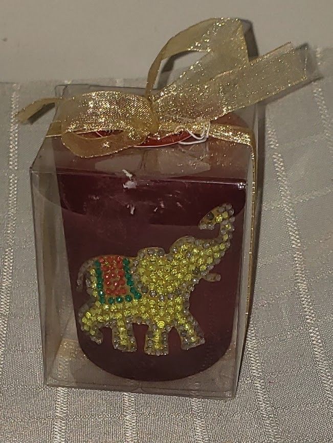 Fashioncraft 2012 Elephant Imprint Red Votive Candle
