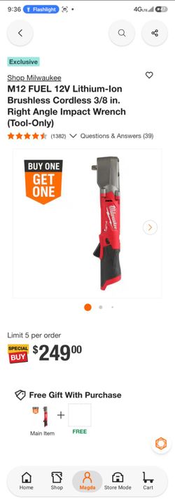 Milwaukee M12 FUEL 3/8 in. Right Angle Impact Wrench