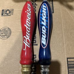 Vintage Budweiser Bud Light Beer Tap Handles For Bar 12”
