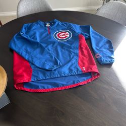 Chicago Cubs Majestic Authentic Collection 1/4 Zip Up Windbreaker Jacket 