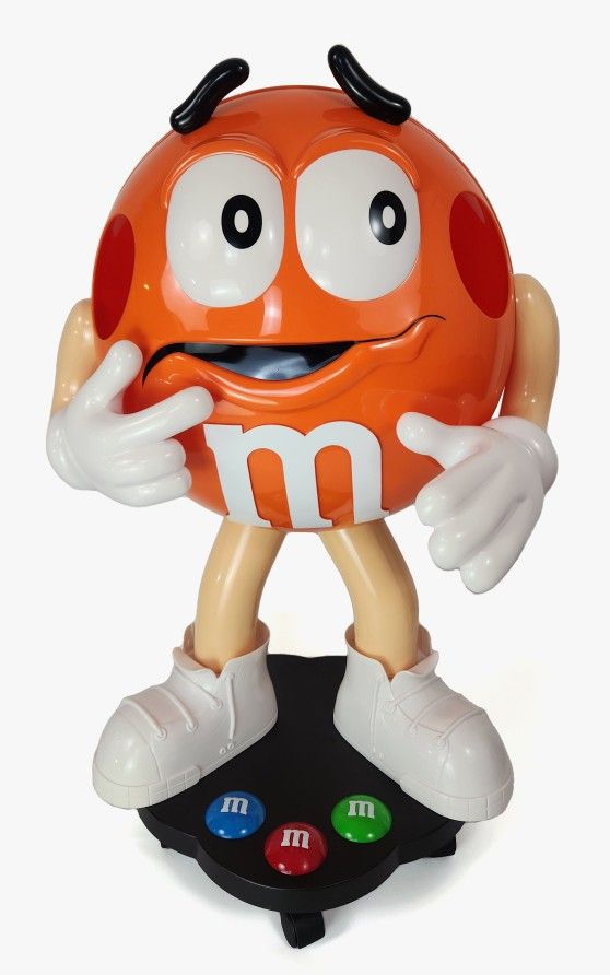 M&M Orange Candy Character 36’’ Life Size Store Display On Wheels MINTY