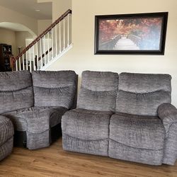 La-Z-Boy James Sectional – 7 Seater, Recliners, Grey 