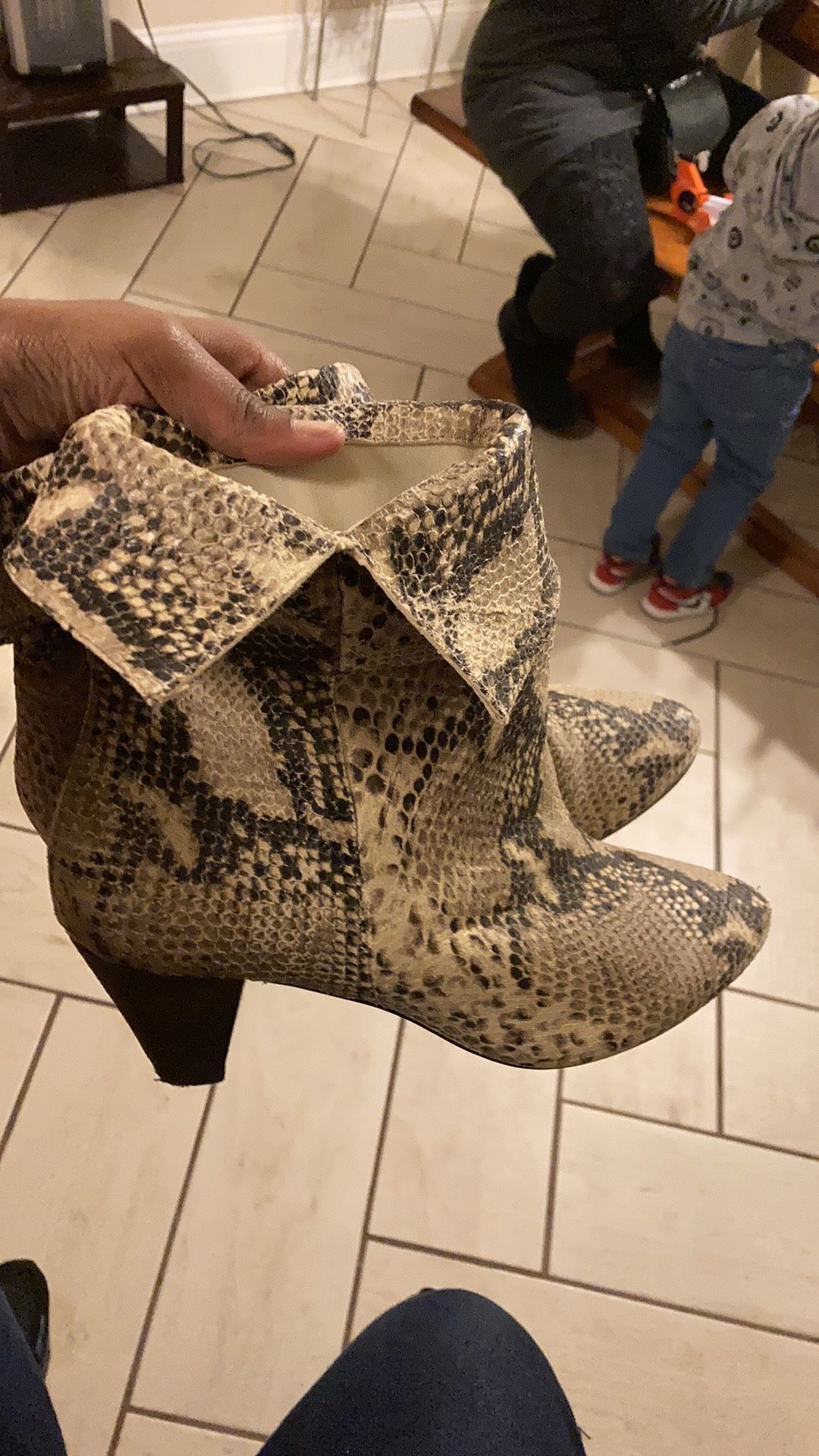 Free People Snake Print Boots