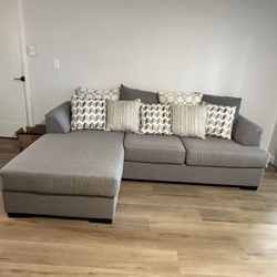 L-Shaped Gray Couch 