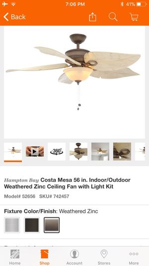 New Hampton Bay Costa Mesa 56 Indoor Outdoor Weathered Zinc