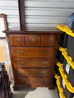 Chippendale-style cherry or mahogany tall chest of drawers