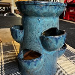Teal Terracotta Ceramic Strawberry Succulent Planter Pot