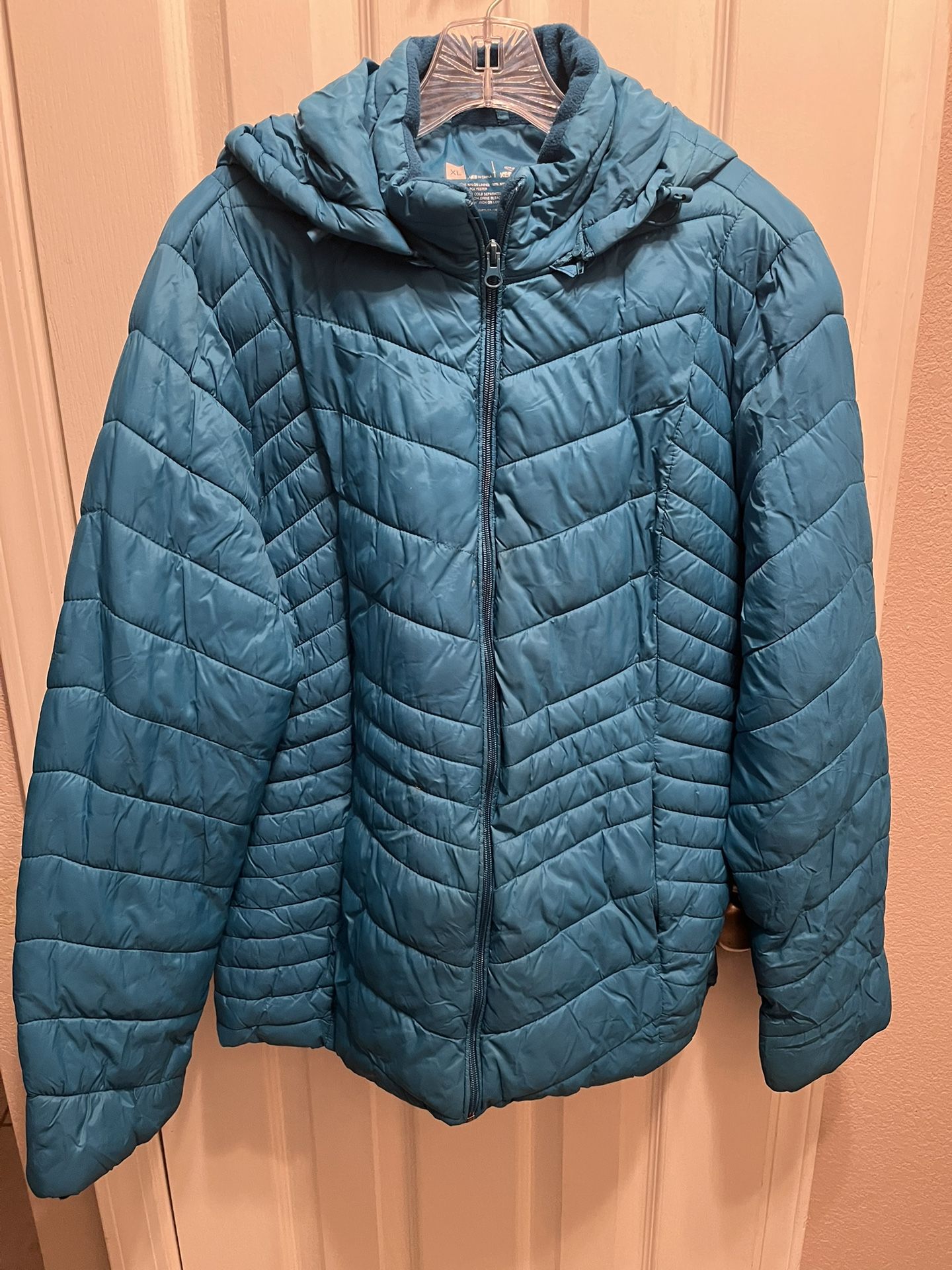 Blue Puffer Jacket.