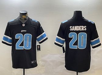 Detroit Lions #20 Barry Sanders Black Jersey 