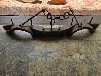 Authentic Heavyweight Antique Wooden Ox Yoke with Wrought Iron Hardware (25 lbs)