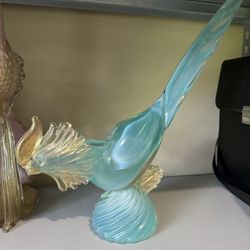 Large Mid Century Murano Art Glass Rooster Bird