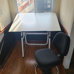 Drafting Plan Craft Or Standing Table And Chair