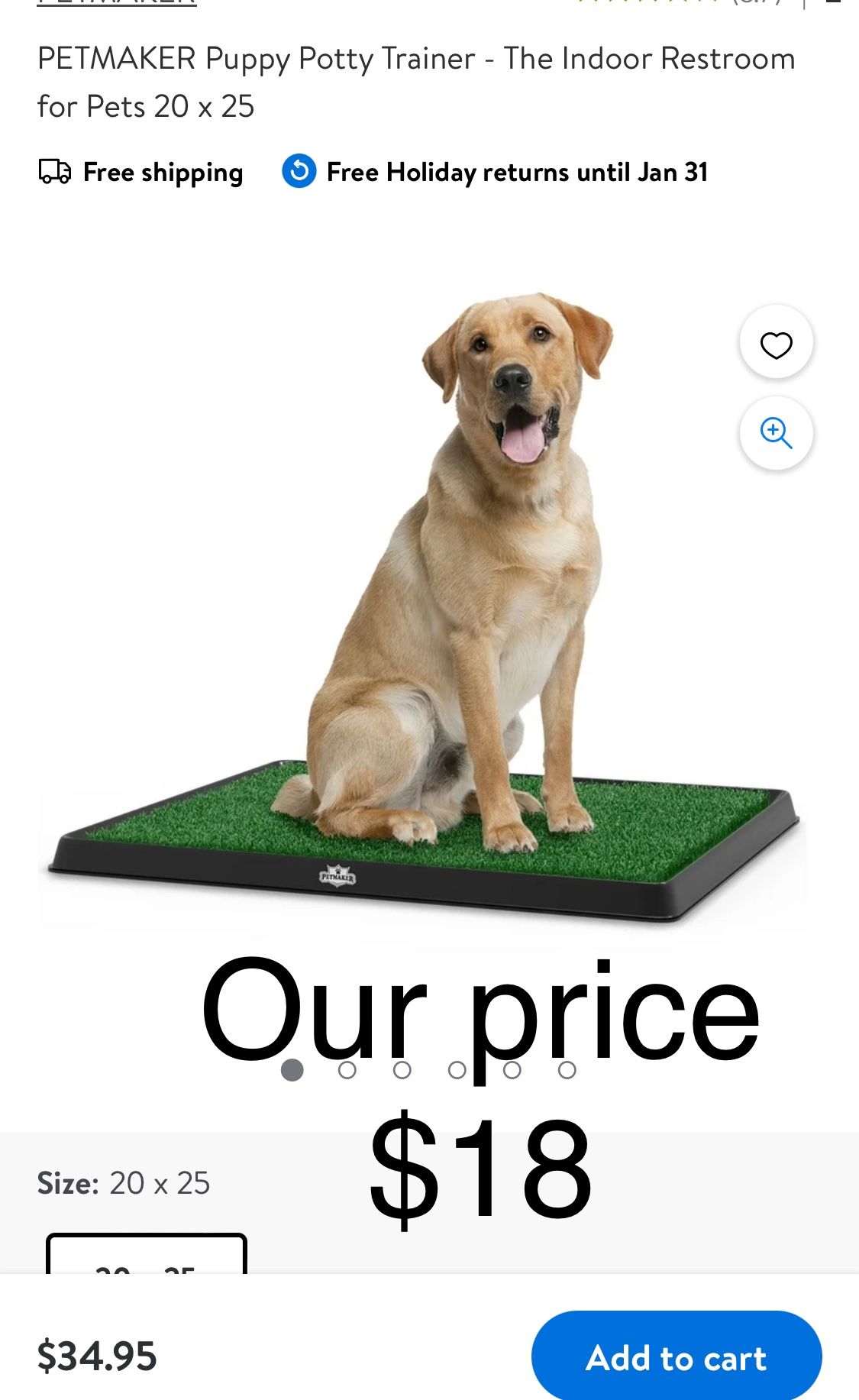 PETMAKER Puppy Potty Trainer - The Indoor Restroom for Pets 20 x 25
