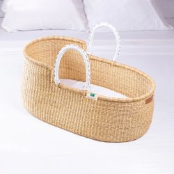 Modern Rocking Bassinet Stand- White Moses Basket 