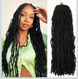 Mytarku 7 Packs 24 Inch Soft Locs Crochet Hair Pre Looped Curly Wavy Faux Locs Crochet Braids for Natural Butterfly Crochet Hair for Black Women (24 i