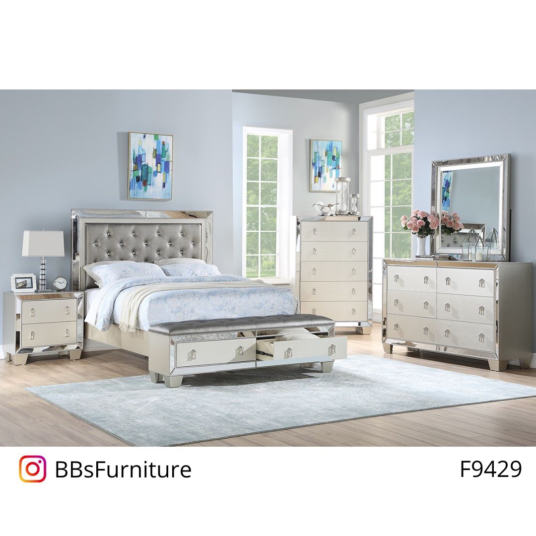 Silver Queen Bed Frame (Free Delivery)