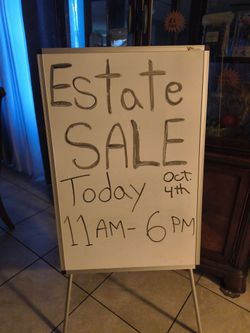 Estate Sale Sunday Oct. 4rth