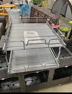 New 2-Tier Kitchen Cabinet Pull Out Cabinet Organizer,Shelf and Drawer Organizer Slide Out Pantry