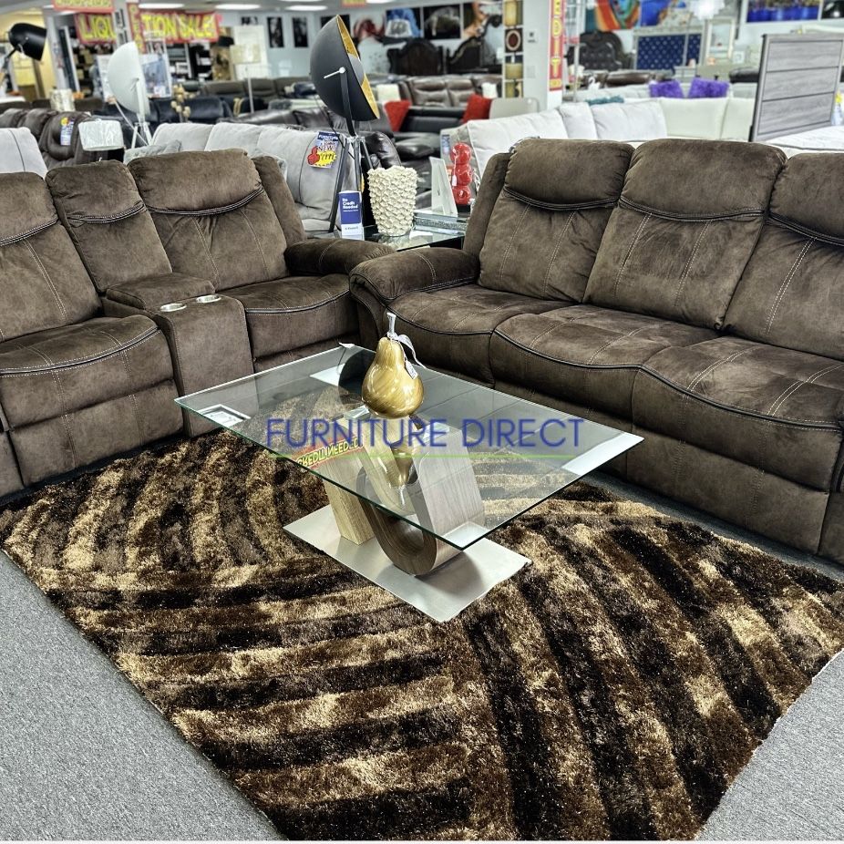 Beautiful Brown Fabric Sofa And Loveseat Set Now 65% Off