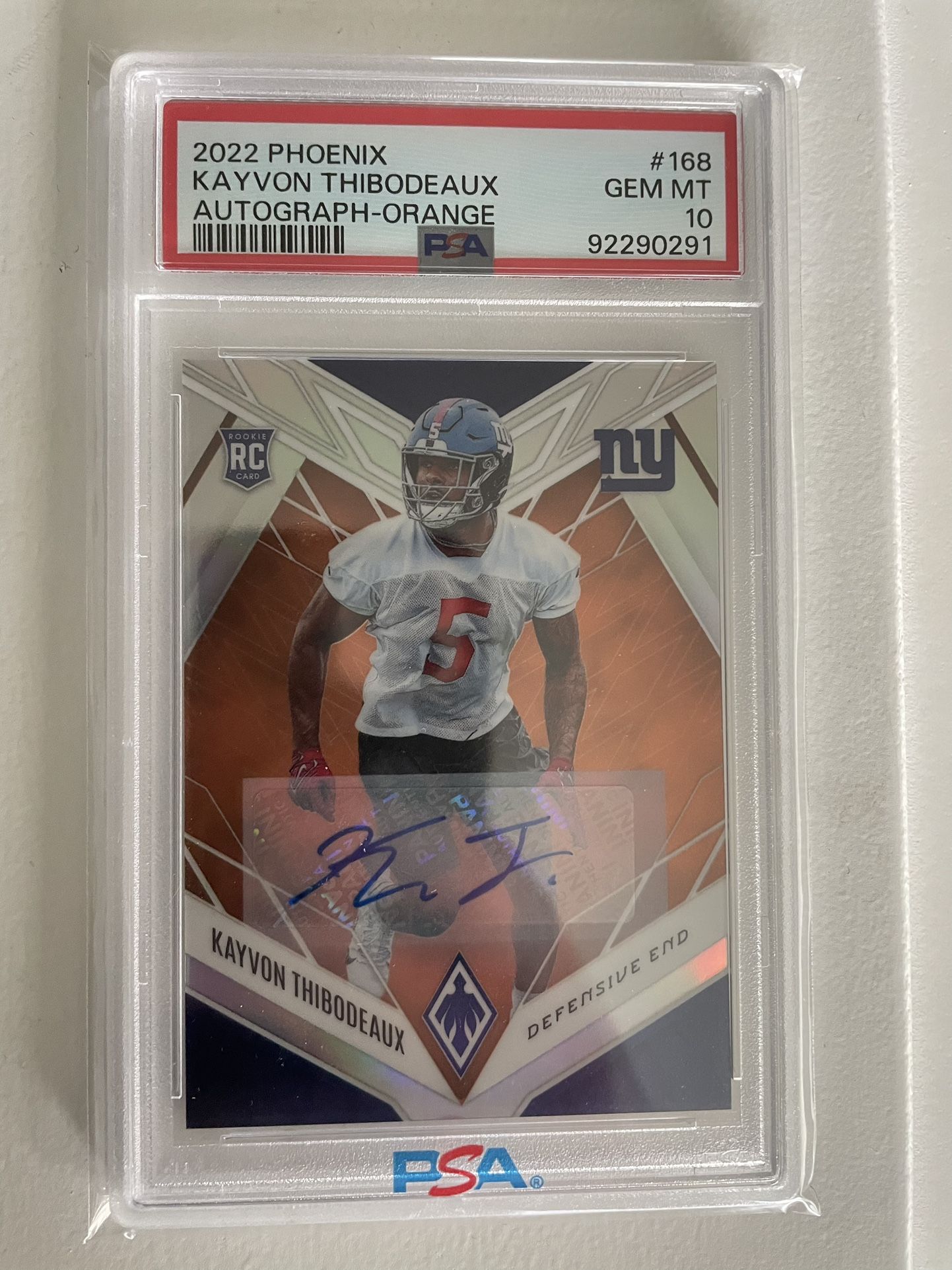 PSA 10 2022 Phoenix Orange Kayvon Thibodeaux Auto 19/50