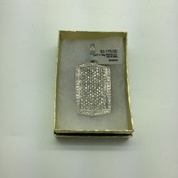 14kt Rectangle Pendant With Diamonds 