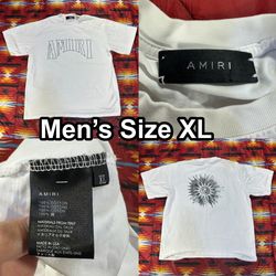 Amiri White Short Sleeve T-Shirt Men’s Size XL Sun Graphic