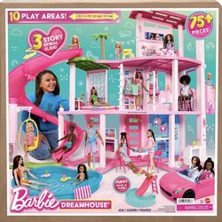 ONLY $75 EACH: 2-Barbie Dreamhouse Pool Party Doll House with 75+ Pieces and 3-Story Slide