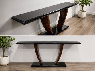 Giorgio Collection Luxury Console Table – Black Lacquer & Burl