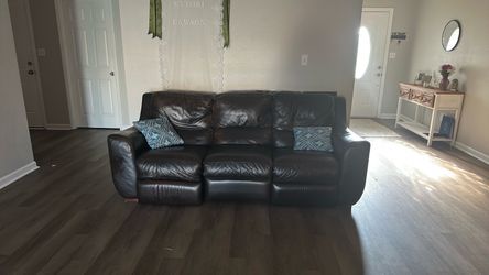Dark Brown Leather Couch- Comfortable & Sturdy