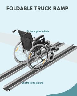 Adjustable Wheelchair Ramp 5FT Non-Skid Threshold Ramp  #1053L T4