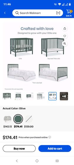 Green mini crib