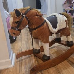 Horse Plush Ride On Toy Toddler Rocker