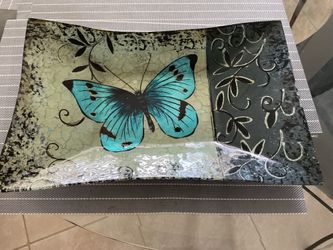 Butterfly glass tray
