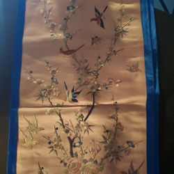 Pair Of Vintage Japanese Silk / OBI Table Runners / Wall Hangings