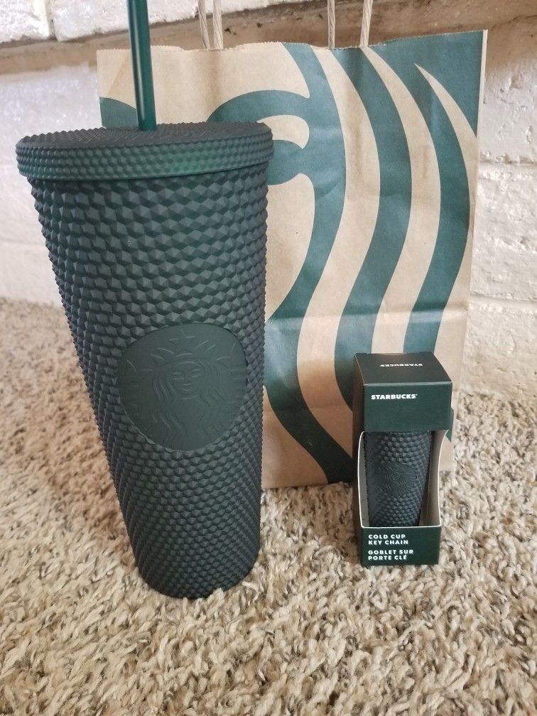 Starbucks Studded Tumbler And Keychain