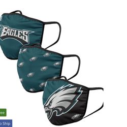 Adult Philadelphia Eagles FOCO Face Covering 3-Pack
