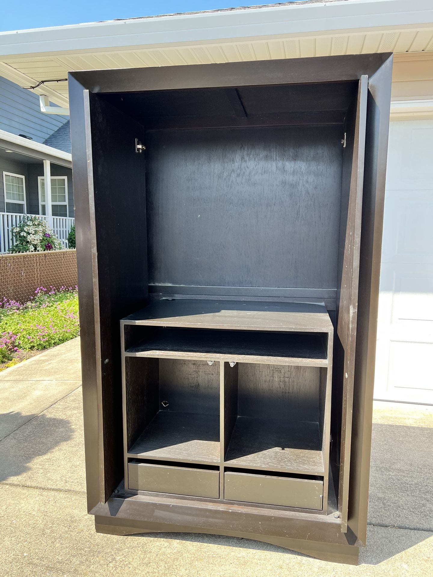 Dark Wood Armoire With Sony 32” TV 