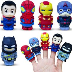 Finger Puppets, 5 Pcs Superhero Figures Finger Puppets Toys Set, Cute Bath Party Favors Easter Eggs Pinata Goodie Bag Fillers for Kids Girls Boys