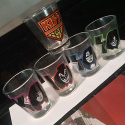KISS Band Shot Glasses 5 Glass Army Set