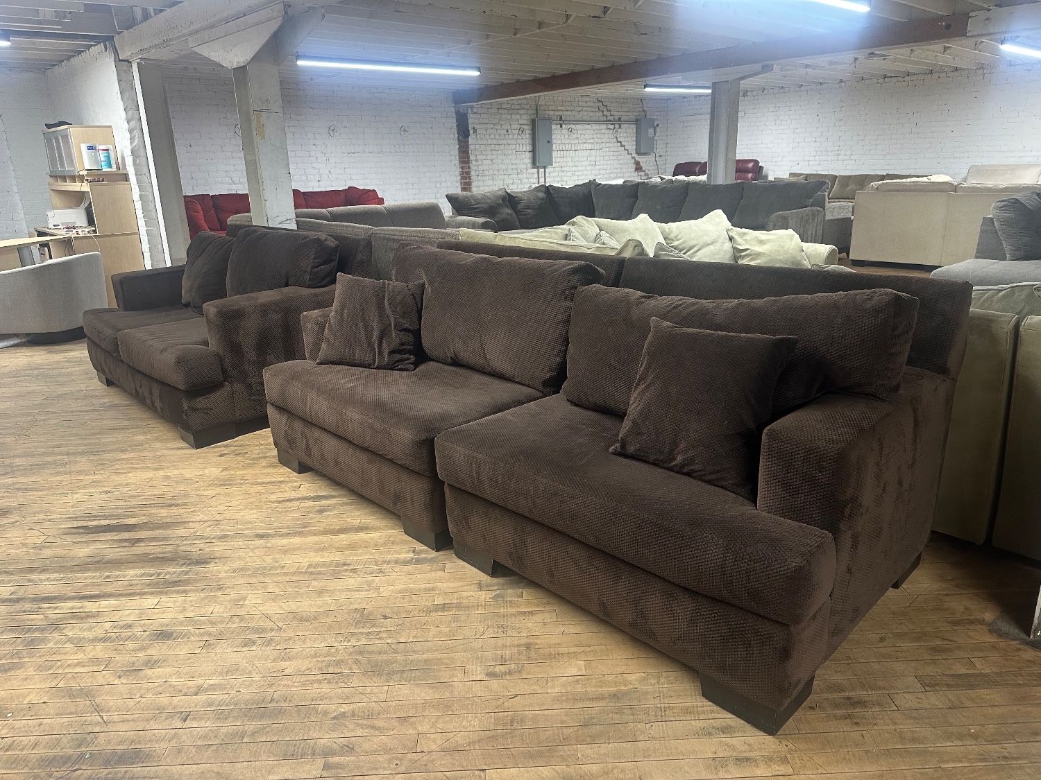Free Delivery American Furniture brown couch/sofa + loveseat