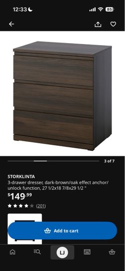 Ikea 3 Drawer Storklinta Dresser