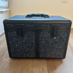 Sephora Black Glitter Makeup Train Case