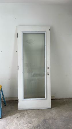 White Full-Light Exterior Door with Glass