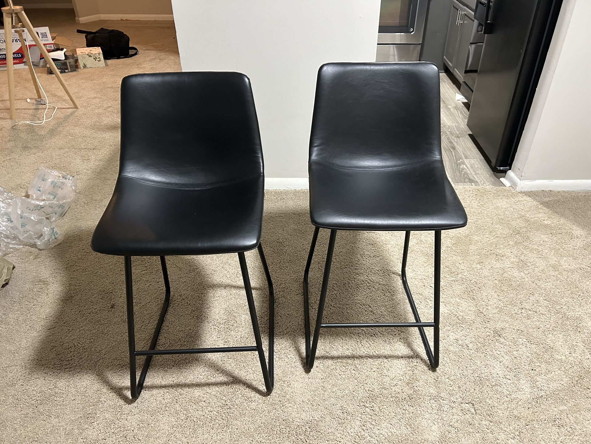 Black Leather Bar Seats