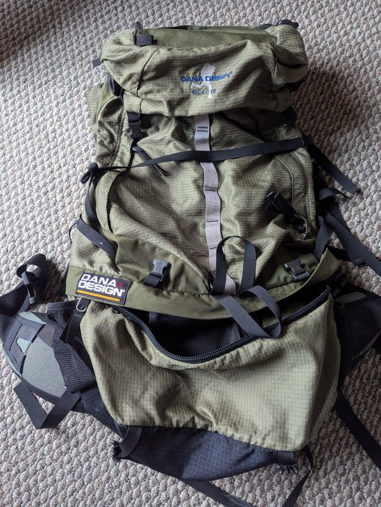 Sz Small 75L Hiking Backpack Dana REI Adjustable Frame Internal Gregory Osprey Marmot Kelty Arc'teryx Unisex Forest Green Sierra Bag Pack Rucksack Ula