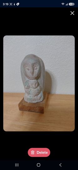 GRETE SCHULLER Motherhood Owl Family Sculpture ALVA MUSEUM REPLICA 1965
