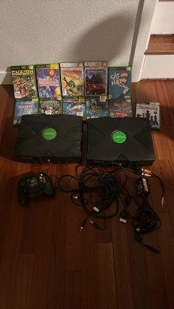 Two original Xbox with games