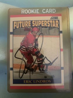 Eric Lindros signed rookie card