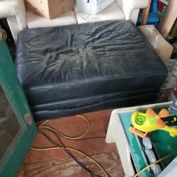 Black Leather Ottoman